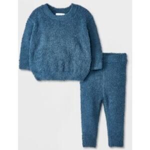 Mini Baby Boys' Cozy Pullover & Leggings Set Blue-Grayson 18m